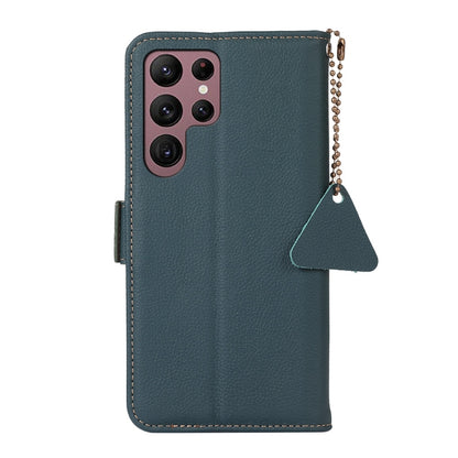 For Samsung Galaxy S25 Ultra 5G Side-Magnetic TJ Genuine Leather RFID Phone Case(Green) - Galaxy S25 Ultra 5G Cases by buy2fix | Online Shopping UK | buy2fix