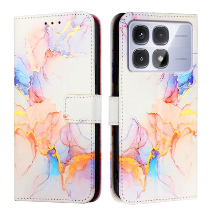 For Redmi K70 Ultra 5G Global PT003 Marble Pattern Flip Leather Phone Case(Galaxy Marble White) - Xiaomi Cases by buy2fix | Online Shopping UK | buy2fix