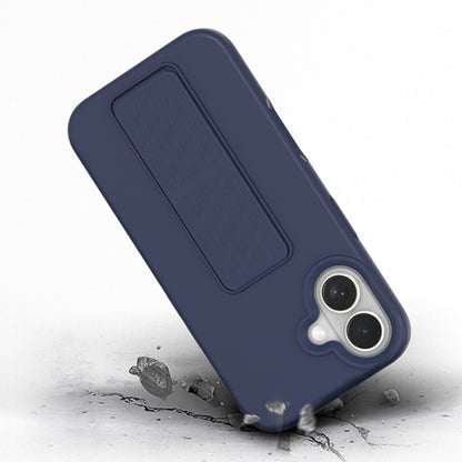 For iPhone 16 Liquid Silicone Holder Phone Case(Midnight Blue) - iPhone 16 Cases by buy2fix | Online Shopping UK | buy2fix