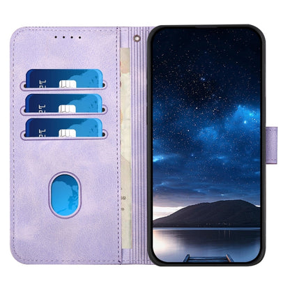 For Google Pixel 9 Pro XL YX0080 Grid Butterfly Embossed Pattern Flip Leather Phone Case with Lanyard(Light Purple) - Google Cases by buy2fix | Online Shopping UK | buy2fix