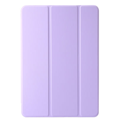 For Huawei Matepad SE 11 2024 Clear Acrylic 3-Fold Leather Tablet Case(Purple) - Huawei by buy2fix | Online Shopping UK | buy2fix