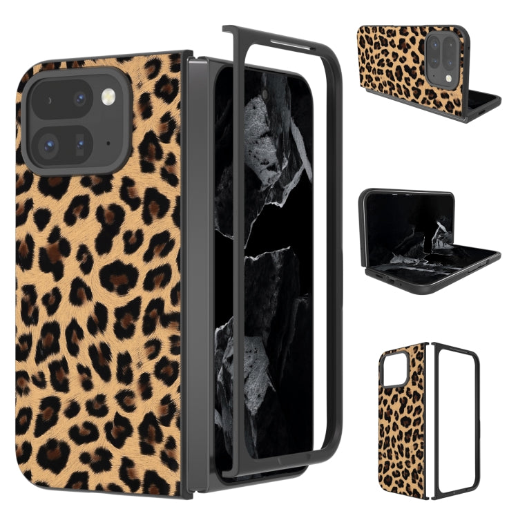 For Google Pixel 9 Pro Fold Black Frame Leopard Full Coverage Phone Case(Golden Leopard) - Google Cases by buy2fix | Online Shopping UK | buy2fix