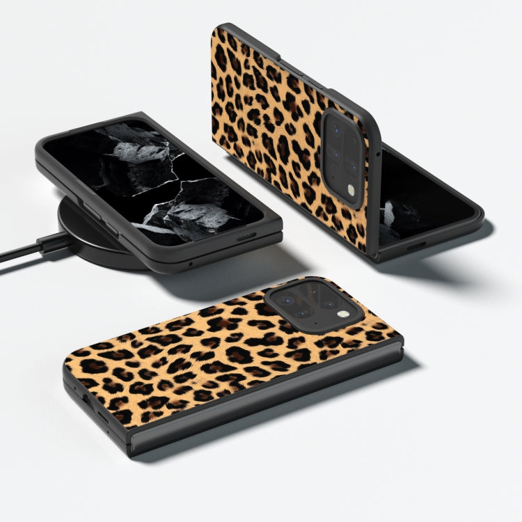 For Google Pixel 9 Pro Fold Black Frame Leopard Full Coverage Phone Case(Golden Leopard) - Google Cases by buy2fix | Online Shopping UK | buy2fix