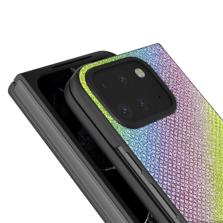 For Google Pixel 9 Pro Fold Diamond Frame Edge Full Coverage Phone Case(Rainbow Diamond) - Google Cases by buy2fix | Online Shopping UK | buy2fix