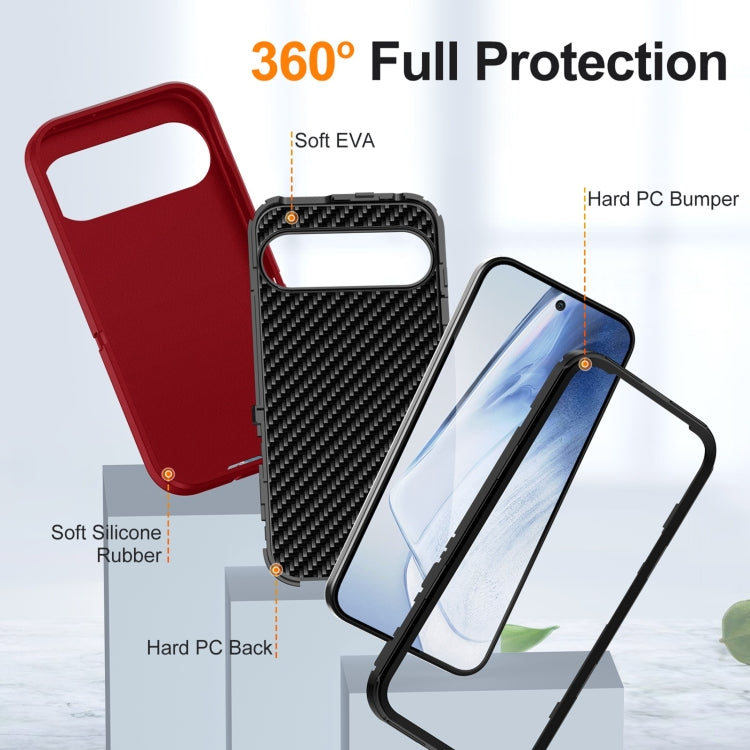 For Google Pixel 9 Pro Life Waterproof Rugged PC + Silicone Phone Case(Red + Black) - Google Cases by buy2fix | Online Shopping UK | buy2fix