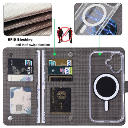 For Samsung Galaxy S24 5G ViLi GHA-C Series RFID MagSafe Magnetic Flip Leather Phone Case(Grey) - Galaxy S24 5G Cases by ViLi | Online Shopping UK | buy2fix