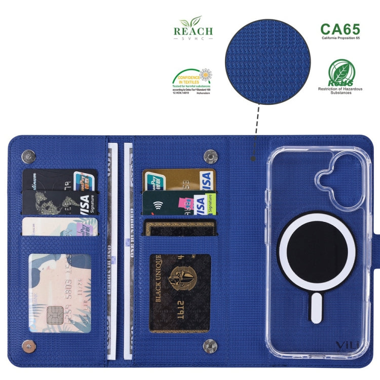 For Samsung Galaxy S24 5G ViLi GHA-C Series RFID MagSafe Magnetic Flip Leather Phone Case(Blue) - Galaxy S24 5G Cases by ViLi | Online Shopping UK | buy2fix