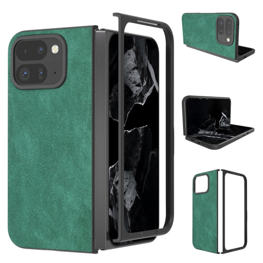 For Google Pixel 9 Pro Fold Black Frame PU Leather Full Coverage Phone Case(Green) - Google Cases by buy2fix | Online Shopping UK | buy2fix