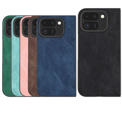 For Google Pixel 9 Pro Fold Black Frame PU Leather Full Coverage Phone Case(Green) - Google Cases by buy2fix | Online Shopping UK | buy2fix