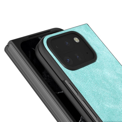 For Google Pixel 9 Pro Fold Black Frame PU Leather Full Coverage Phone Case(Light Blue) - Google Cases by buy2fix | Online Shopping UK | buy2fix