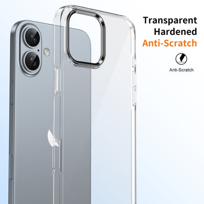 For iPhone 16 Ice Feel HD Transparent PC Full Coverage Phone Case(Black) - iPhone 16 Cases by buy2fix | Online Shopping UK | buy2fix