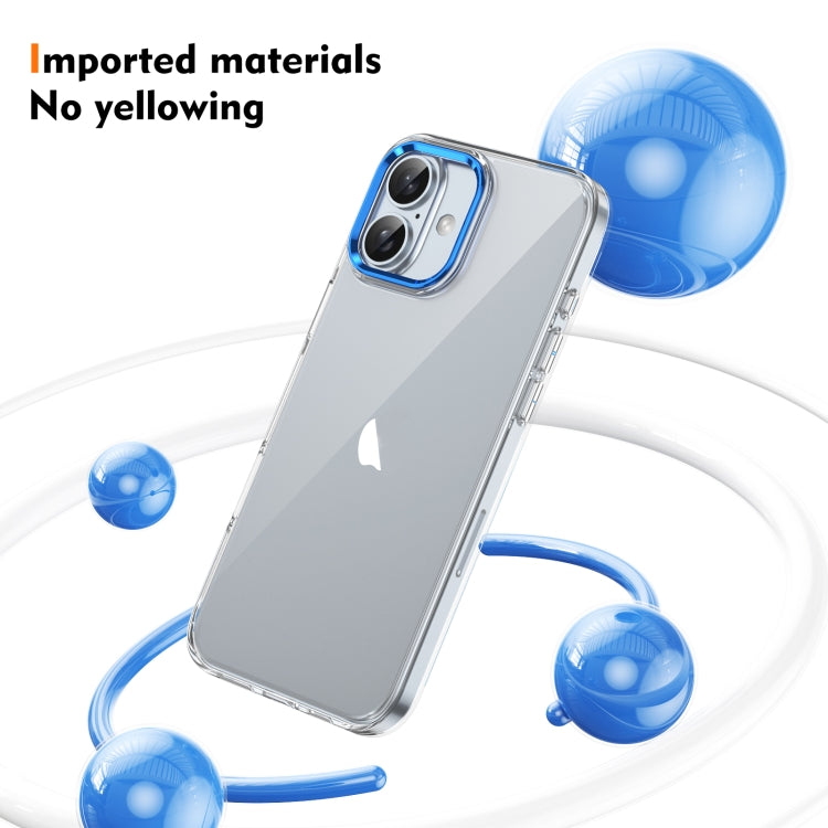 For iPhone 16 Ice Feel HD Transparent PC Full Coverage Phone Case(Blue) - iPhone 16 Cases by buy2fix | Online Shopping UK | buy2fix