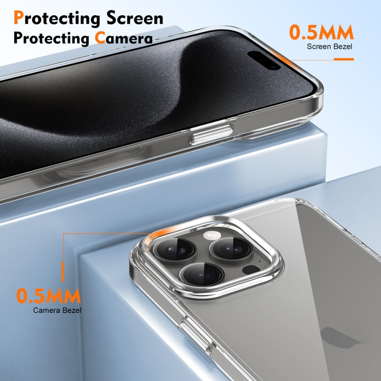 For iPhone 16 Pro Max Ice Feel HD Transparent PC Full Coverage Phone Case(Silver) - iPhone 16 Pro Max Cases by buy2fix | Online Shopping UK | buy2fix