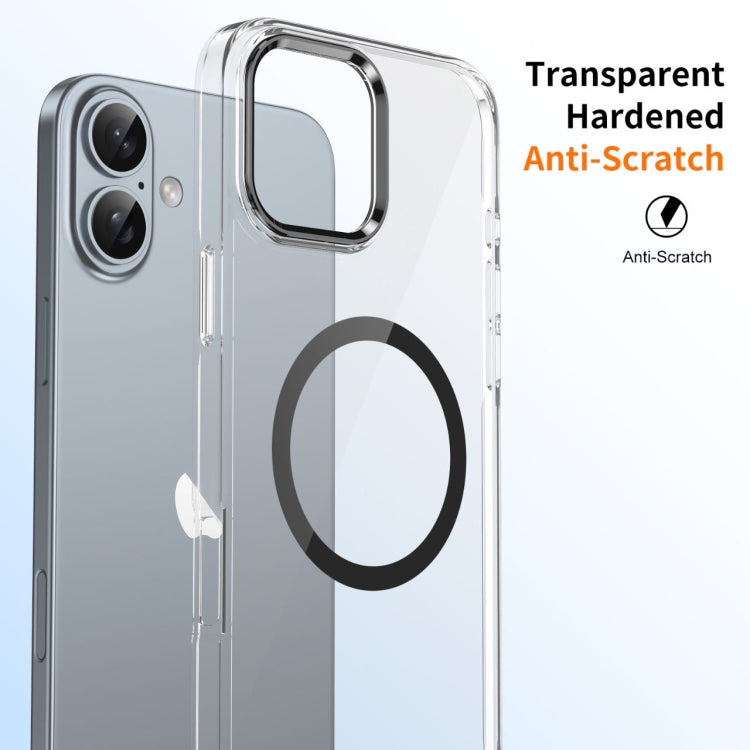 For iPhone 16 Plus Ice Feel HD Transparent MagSafe PC Full Coverage Phone Case(Black) - iPhone 16 Plus Cases by buy2fix | Online Shopping UK | buy2fix