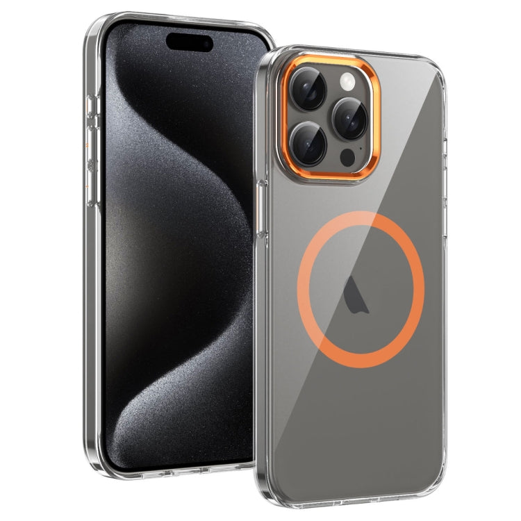 For iPhone 16 Pro Max Ice Feel HD Transparent MagSafe PC Full Coverage Phone Case(Orange) - iPhone 16 Pro Max Cases by buy2fix | Online Shopping UK | buy2fix