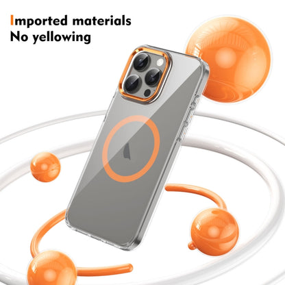 For iPhone 16 Pro Max Ice Feel HD Transparent MagSafe PC Full Coverage Phone Case(Orange) - iPhone 16 Pro Max Cases by buy2fix | Online Shopping UK | buy2fix