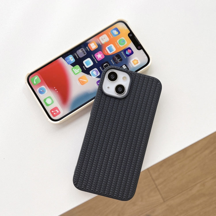 For iPhone 16 Plus Weave Texture TPU Phone Case(Black) - iPhone 16 Plus Cases by buy2fix | Online Shopping UK | buy2fix