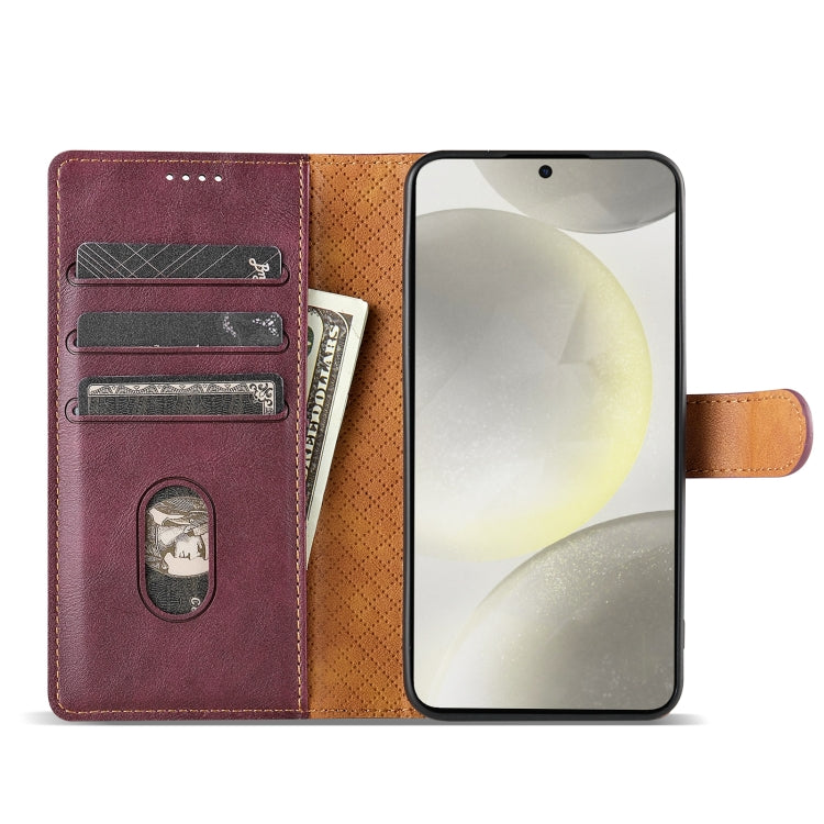 For Motorola Moto G Stylus 2024 N.BEKUS CSJ-P1 Solid Color Leather Phone Case(Wine Red) - Motorola Cases by N.BEKUS | Online Shopping UK | buy2fix