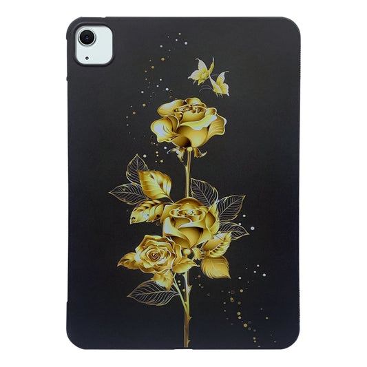 For iPad Air 11 2025 / 2024 Color Painting Pattern Smart Tablet TPU Case(Golden Rose) - iPad Air 11 2025 / 2024 Cases by buy2fix | Online Shopping UK | buy2fix