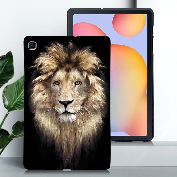 For Samsung Galaxy Tab S6 Lite 2024 / 2022 Color Painting Pattern Smart Tablet TPU Case(Lion) - Tab S6 Lite P610 / P615 by buy2fix | Online Shopping UK | buy2fix