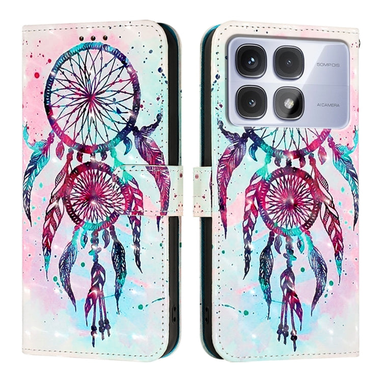 For Redmi K70 Ultra 5G Global 3D Painting Horizontal Flip Leather Phone Case(Color Drop Wind Chimes) - Xiaomi Cases by buy2fix | Online Shopping UK | buy2fix