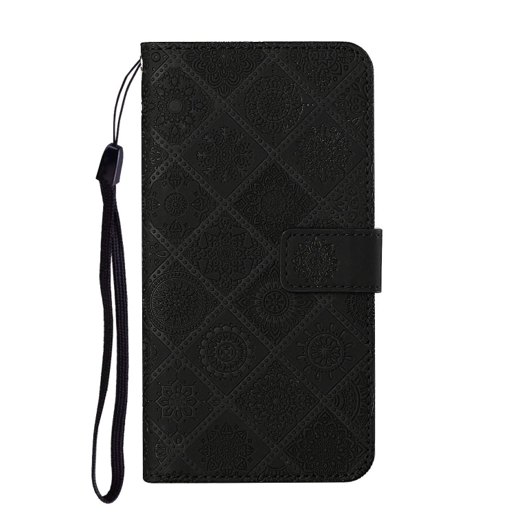 For Samsung Galaxy S25 5G Ethnic Style Embossed Pattern Leather Phone Case(Black) - Galaxy S25 5G Cases by buy2fix | Online Shopping UK | buy2fix