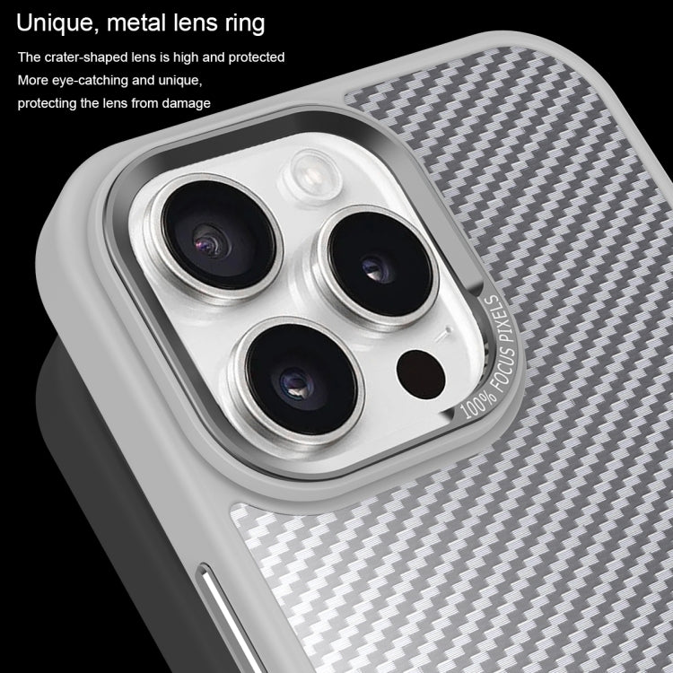 For iPhone 13 Carbon Fiber Texture MagSafe Magnetic Shockproof Phone Case(Grey) - iPhone 13 Cases by buy2fix | Online Shopping UK | buy2fix