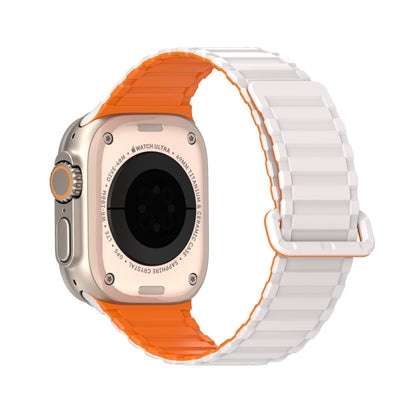 For Apple Watch Series 3 42mm DUX DUCIS KJ Series Magnetic Buckle Silicone Watch Band(Starlight Orange) - Watch Bands by DUX DUCIS | Online Shopping UK | buy2fix