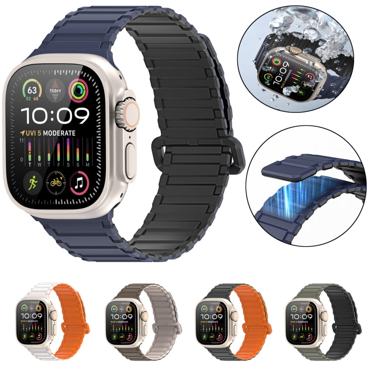 For Apple Watch Series 4 44mm DUX DUCIS KJ Series Magnetic Buckle Silicone Watch Band(Starlight Orange) - Watch Bands by DUX DUCIS | Online Shopping UK | buy2fix