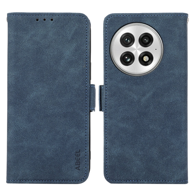 For OnePlus 13 ABEEL Frosted Magnetic RFID Leather Phone Case(Blue) - OnePlus Cases by buy2fix | Online Shopping UK | buy2fix