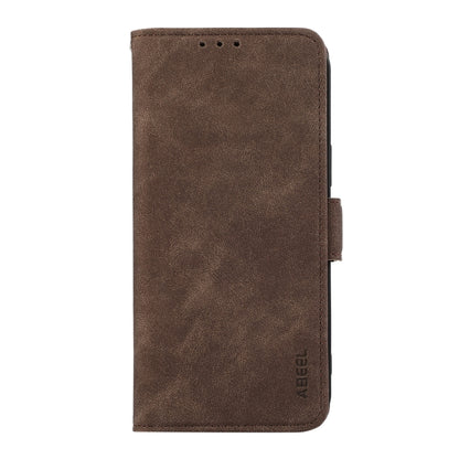 For OnePlus 13 ABEEL Frosted Magnetic RFID Leather Phone Case(Brown) - OnePlus Cases by buy2fix | Online Shopping UK | buy2fix