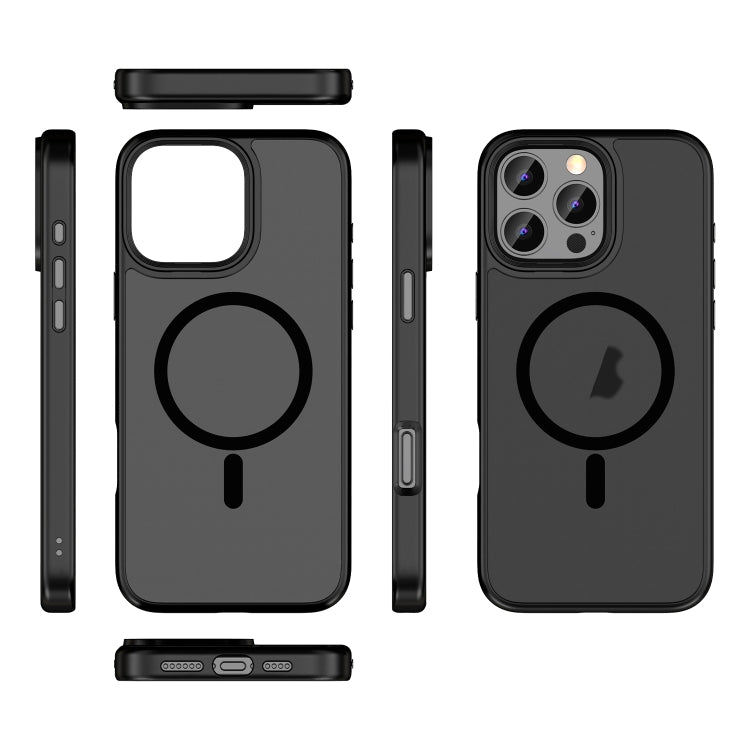 For iPhone 15 Pro Skin Feel Frosted MagSafe Magnetic Phone Case(Transparent Black) - iPhone 15 Pro Cases by buy2fix | Online Shopping UK | buy2fix