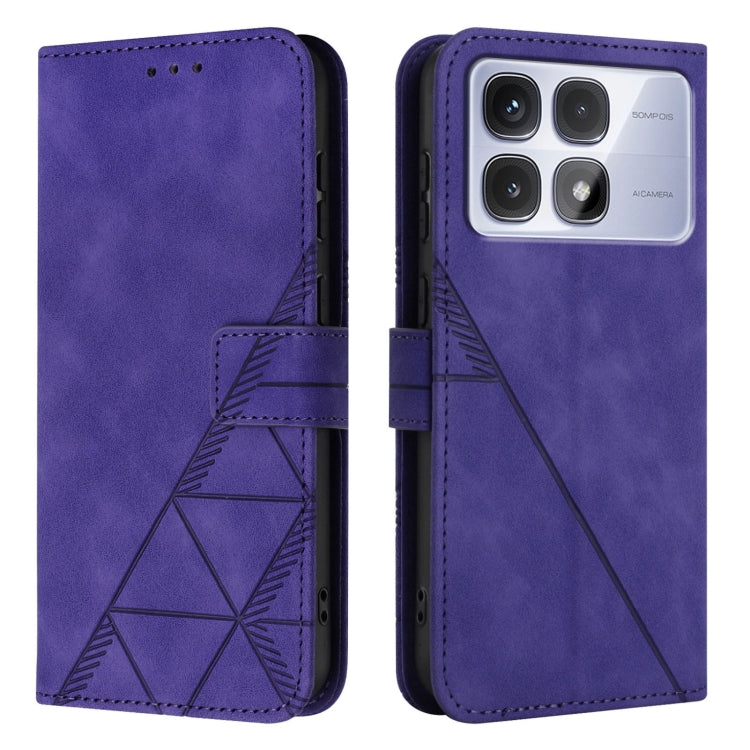 For Redmi K70 Ultra 5G Global Crossbody 3D Embossed Flip Leather Phone Case(Purple) - Xiaomi Cases by buy2fix | Online Shopping UK | buy2fix