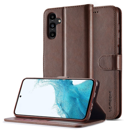 For Samsung Galaxy S24 FE 5G LC.IMEEKE Calf Texture Leather Phone Case(Coffee) - Galaxy S24 FE 5G Cases by LC.IMEEKE | Online Shopping UK | buy2fix