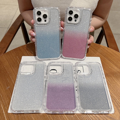 For iPhone 16 Pro TPU + PC + Glitter Paper Full Coverage Phone Case(Grey) - iPhone 16 Pro Cases by buy2fix | Online Shopping UK | buy2fix