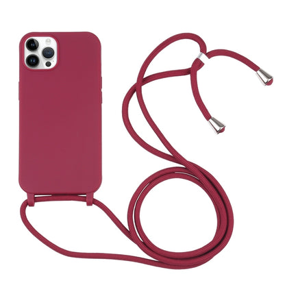 For iPhone 16 Pro Max Candy Colors TPU Protective Phone Case with Lanyard(Red) - iPhone 16 Pro Max Cases by buy2fix | Online Shopping UK | buy2fix