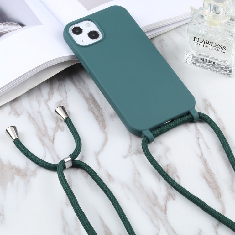 For iPhone 16 Pro Candy Colors TPU Protective Phone Case with Lanyard (Dark Green) - iPhone 16 Pro Cases by buy2fix | Online Shopping UK | buy2fix