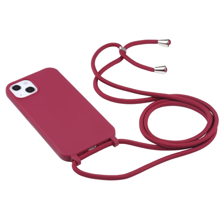 For iPhone 16 Candy Colors TPU Protective Phone Case with Lanyard(Red) - iPhone 16 Cases by buy2fix | Online Shopping UK | buy2fix