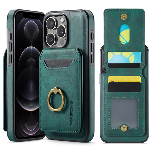 For iPhone 12 Pro DG.MING K1 MagSafe Detachable Wallet RFID Back Cover Phone Case(Green) - iPhone 12 / 12 Pro Cases by DG.MING | Online Shopping UK | buy2fix