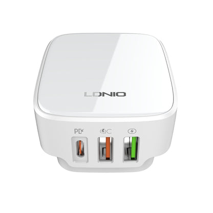 LDNIO Q334 32W Type-C + Dual USB Port Charger with 1m Micro USB Data Cable, Plug Type:US Plug(White) - USB Charger by LDNIO | Online Shopping UK | buy2fix