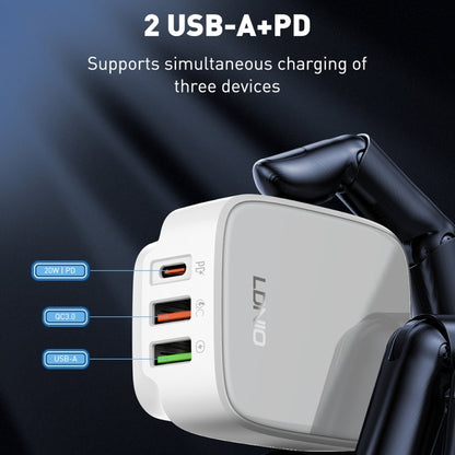 LDNIO Q334 32W Type-C + Dual USB Port Charger with 1m Micro USB Data Cable, Plug Type:UK Plug(Black) - USB Charger by LDNIO | Online Shopping UK | buy2fix