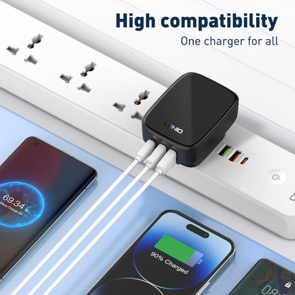 LDNIO Q334 32W Type-C + Dual USB Port Charger with 1m USB-C / Type-C to 8 Pin Data Cable, Plug Type:US Plug(Black) - USB Charger by LDNIO | Online Shopping UK | buy2fix