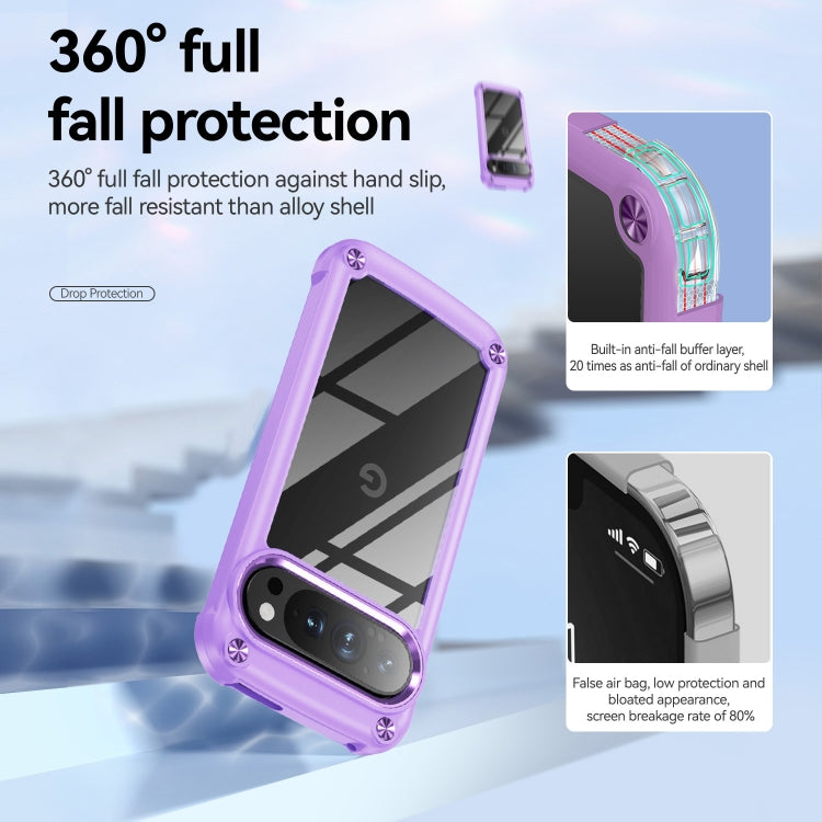 For Google Pixel 9 Pro XL TPU + PC Lens Protection Phone Case(Purple) - Google Cases by buy2fix | Online Shopping UK | buy2fix