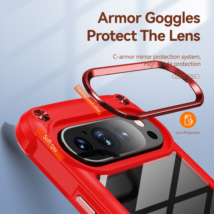 For Google Pixel 9 / 9 Pro TPU + PC Lens Protection Phone Case(Red) - Google Cases by buy2fix | Online Shopping UK | buy2fix