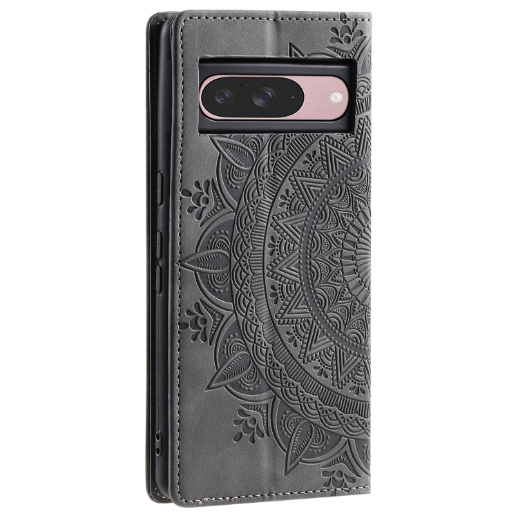 For Google Pixel 9 / 9 Pro Totem Embossed Magnetic Leather Phone Case(Grey) - Google Cases by buy2fix | Online Shopping UK | buy2fix