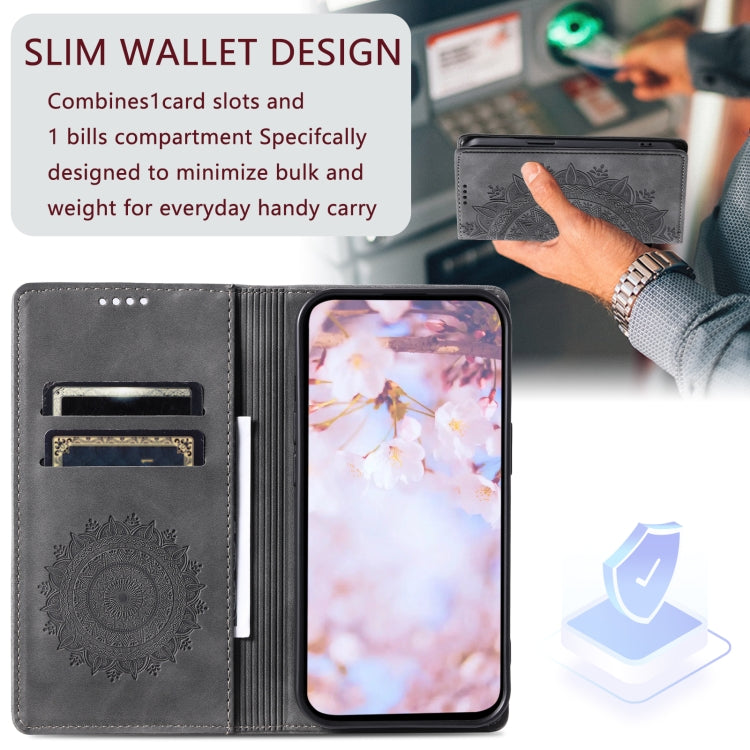 For Google Pixel 9 / 9 Pro Totem Embossed Magnetic Leather Phone Case(Grey) - Google Cases by buy2fix | Online Shopping UK | buy2fix