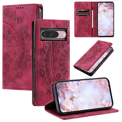 For Google Pixel 9 / 9 Pro Totem Embossed Magnetic Leather Phone Case(Red) - Google Cases by buy2fix | Online Shopping UK | buy2fix