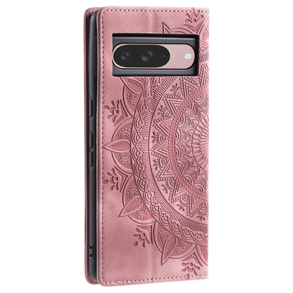 For Google Pixel 9 / 9 Pro Totem Embossed Magnetic Leather Phone Case(Rose Gold) - Google Cases by buy2fix | Online Shopping UK | buy2fix