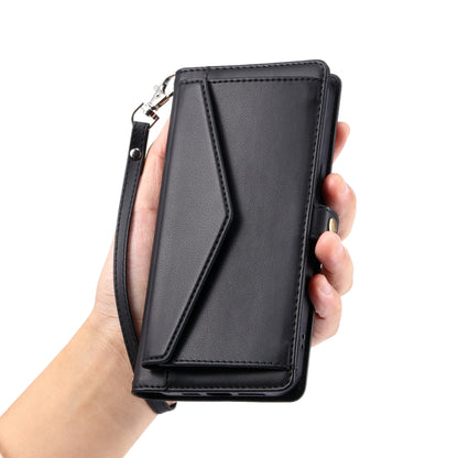 For Google Pixel 9 Pro XL Wallet Multi-card Slot Leather Phone Case with Lanyard(Black) - Google Cases by buy2fix | Online Shopping UK | buy2fix