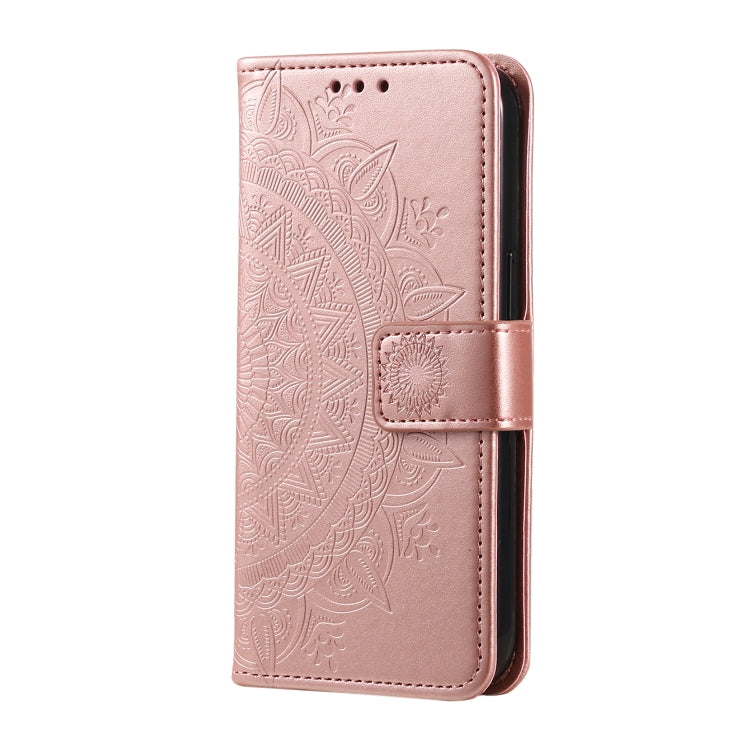 For Google Pixel 9 Pro XL Totem Flower Embossed Leather Phone Case with Lanyard(Rose Gold) - Google Cases by buy2fix | Online Shopping UK | buy2fix